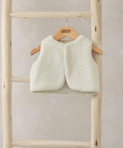 Mamas & Papas Faux Fur Gilet - Cream