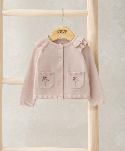 Mamas & Papas Frill Sleeves Cardigan - Pink