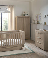 Mamas & Papas Furniture Sets Franklin 3 Piece Cotbed Range with Dresser Changer & Double Wardrobe - Oak