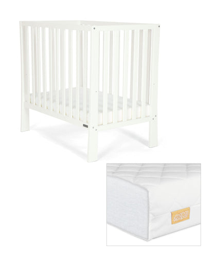 Mamas & Papas Furniture Sets Petite Cot & Essential Fibre Cot Mattress Bundle – White