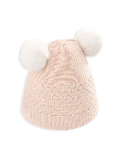 Mamas & Papas Hats & Mitts Knitted Pom Pom Hat - Pink