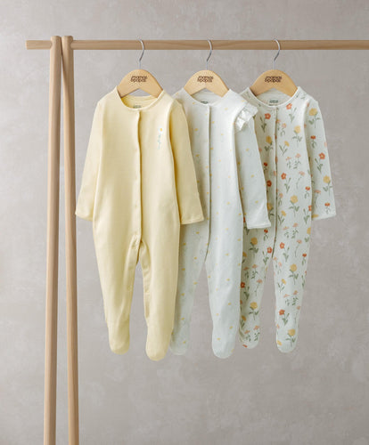 Mamas & Papas Healing Floral Sleepsuits (Set of 3)