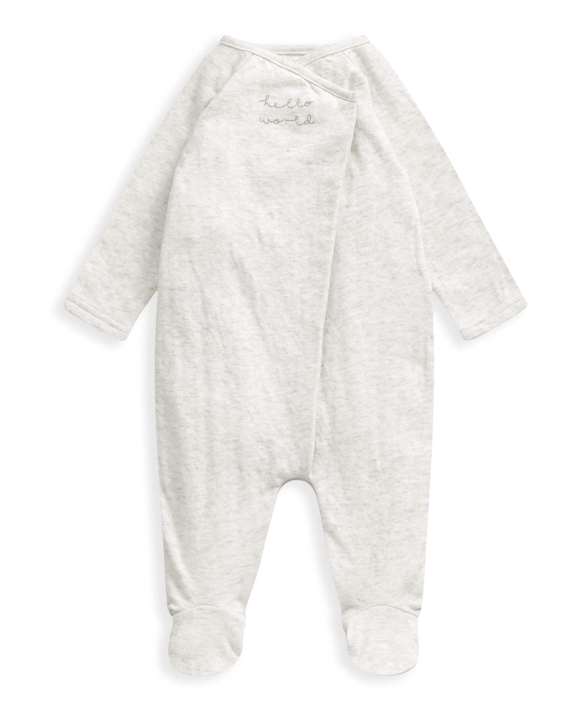 Hello World Embroidered Sleepsuit - Grey – Mamas & Papas UK