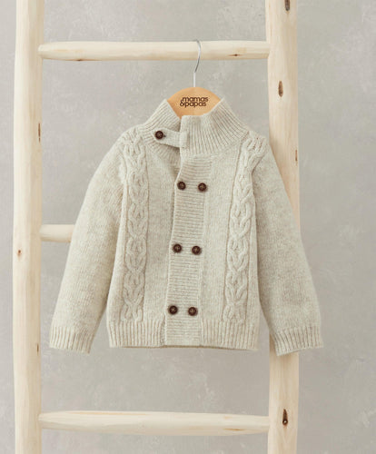 Mamas & Papas Jumpers & Knitwear Cable Knit Cardigan - Oatmeal