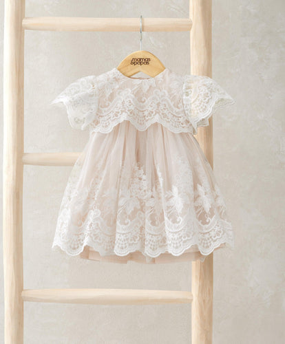 Mamas & Papas Lace Frill Sleeve Dress