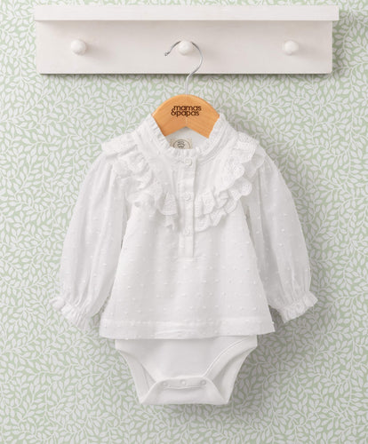 Mamas & Papas Laura Ashley Lace Frill Bodysuit