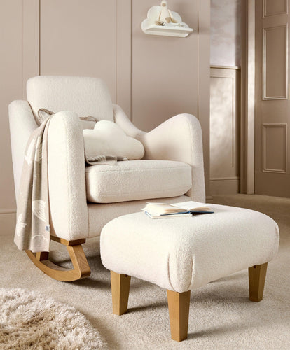 Mamas & Papas Nursing Chairs Bowdon Nursing Chair & Footstool Set - Off White Boucle