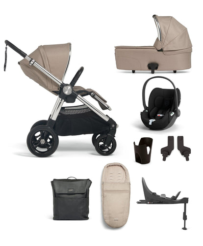 Mamas & Papas Ocarro Pushchair 8 Piece Complete Bundle with Cloud T Car Seat & Base - Biscuit