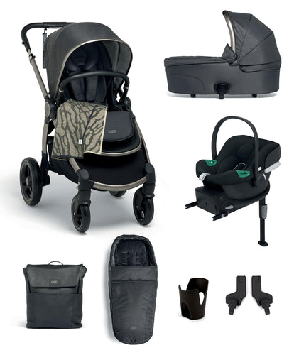 Mamas & Papas Ocarro Pushchair Complete Bundle with Cybex Aton Car Seat & Base (8 Pieces) - Graphite