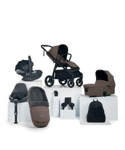 Mamas & Papas Ocarro Pushchair Complete Bundle with Cybex Cloud T Car Seat & Base (8 Pieces) - Café