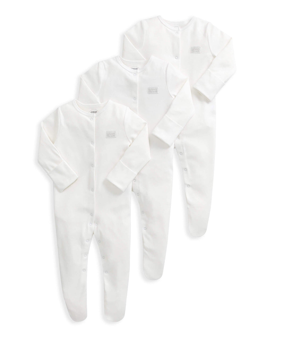 Organic Sleepsuits (3 Pack) - White