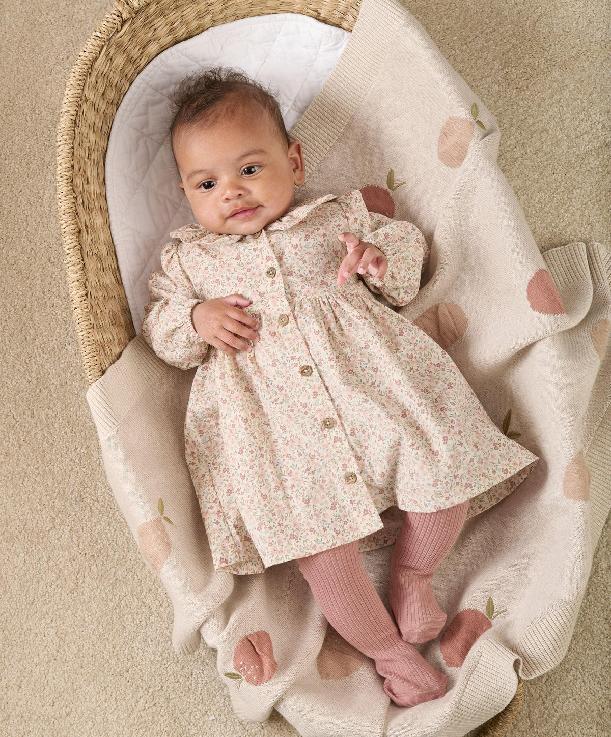 Floral Cord Dress with Tights Mamas Papas UK
