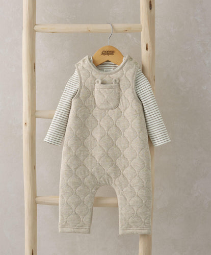 Mamas & Papas Outfits & Sets Quilted Dungarees & Bodysuit Set - Sand