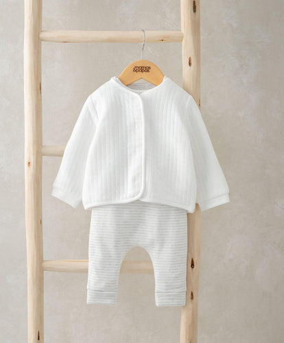 Mamas & Papas Outfits & Sets Quilted Jacket, Bodysuit & Leggings - White