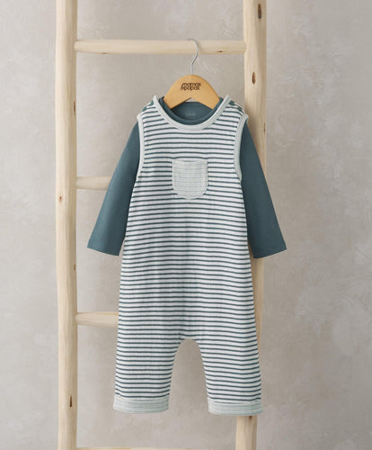 Mamas & Papas Outfits & Sets Stripe Dungarees & Bodysuit Outfit Set - Blue