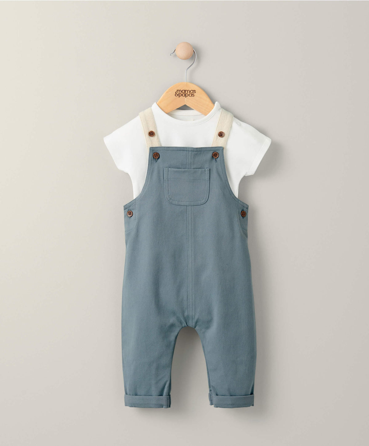 T-Shirt & Dungarees Outfit Set - Blue – Mamas & Papas UK