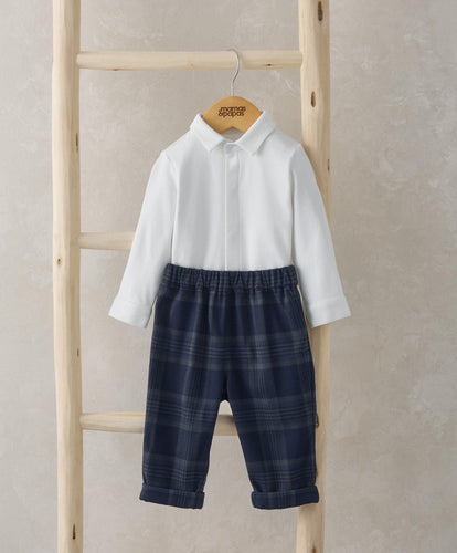 Mamas & Papas Outfits & Sets Woven Check Trousers & Bodysuit