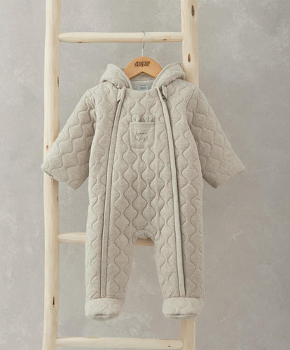 Mamas & Papas Pramsuits Bear Hugs Quilted Jersey Pramsuit - Sand