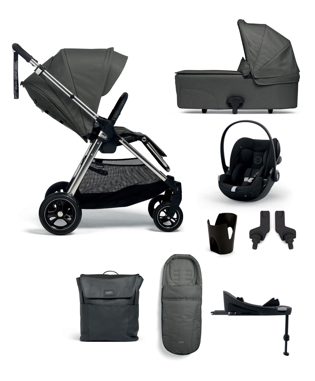 Flip XT Pushchair Complete Bundle with Cybex Cloud G Car Seat Base Mamas Papas UK