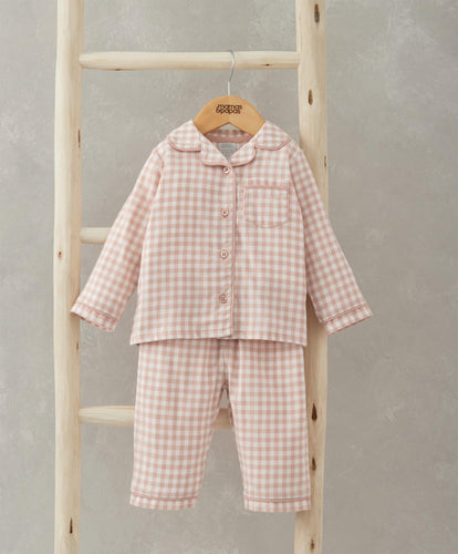 Mamas & Papas Pyjamas & Nightwear Check Woven Pyjamas - Pink