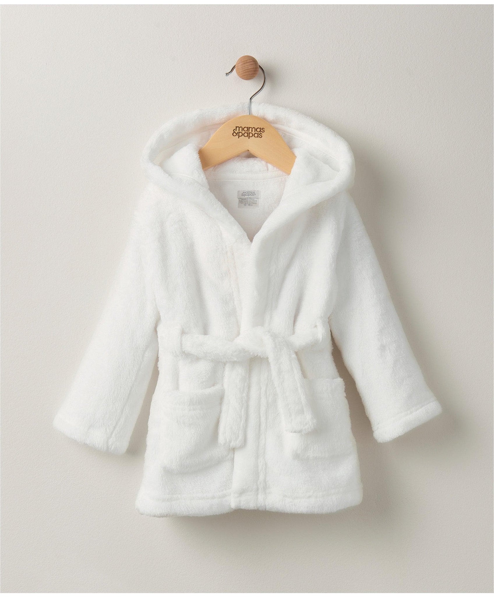 Cosy Faux Fur Trim Hooded Dressing Gown, Grey/White