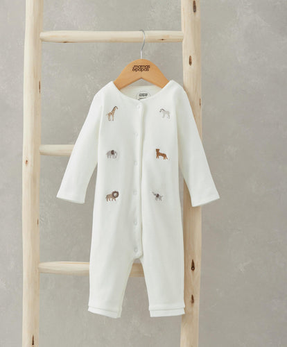 Mamas & Papas Rompers Safari Embroided Romper