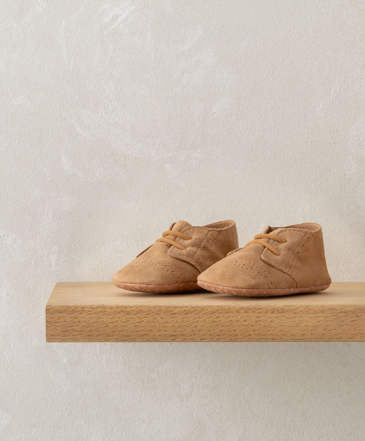 Suede Pram Shoes Tan