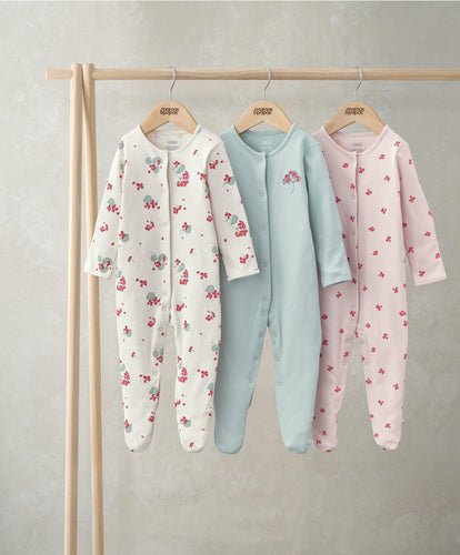 Mamas & Papas Sleepsuits Sleepsuits (Pack of 3) - Geranium Print