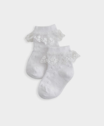 Mamas & Papas Socks & Tights White Frill Socks (Set of 2)