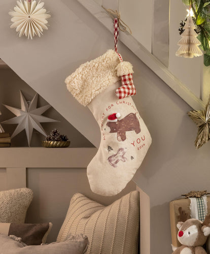 Mamas & Papas Stockings Small Calico Stocking - Bear 2024