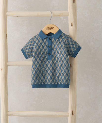 Mamas & Papas Tops & Shirts Short-Sleeve Polo Shirt - Blue