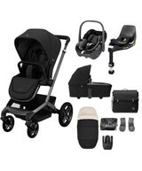 Maxi Cosi Pushchairs Maxi Cosi Fame 6 Pieces Complete Pushchair Bundle with Pebble 360 Car Seat & Base – Black with Black Wheels