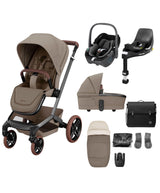 Maxi Cosi Pushchairs Maxi Cosi Fame 6 Pieces Complete Pushchair Bundle with Pebble 360 Car Seat & Base – Truffle with Brown Wheels