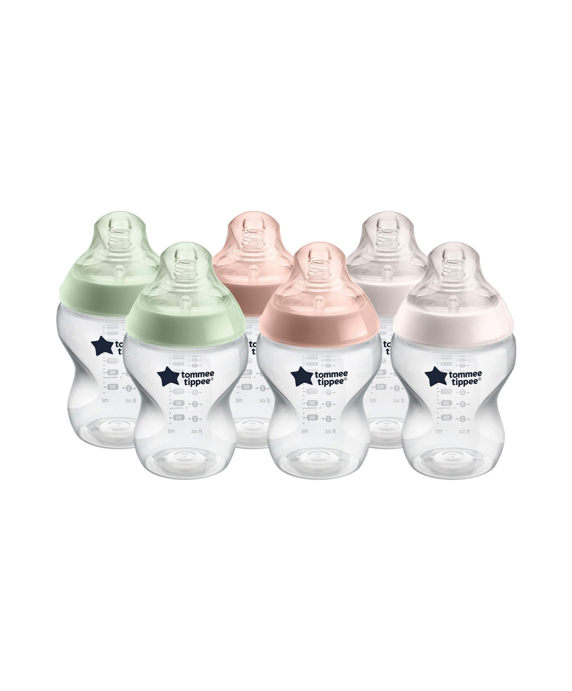 NEW Tommee Tippee Closer to Nature 260 ml/9fl oz Feeding Baby Bottles  (6-pack) 698798147740