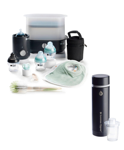 Tommee Tippee Tommee Tipee Complete Feeding Set & GoPrep Duo Formula Feed Maker Bundle – Black