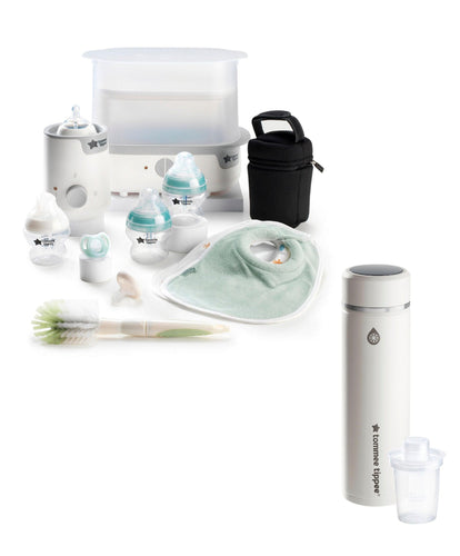 Tommee Tippee Tommee Tipee Complete Feeding Set & GoPrep Duo Formula Feed Maker Bundle- White