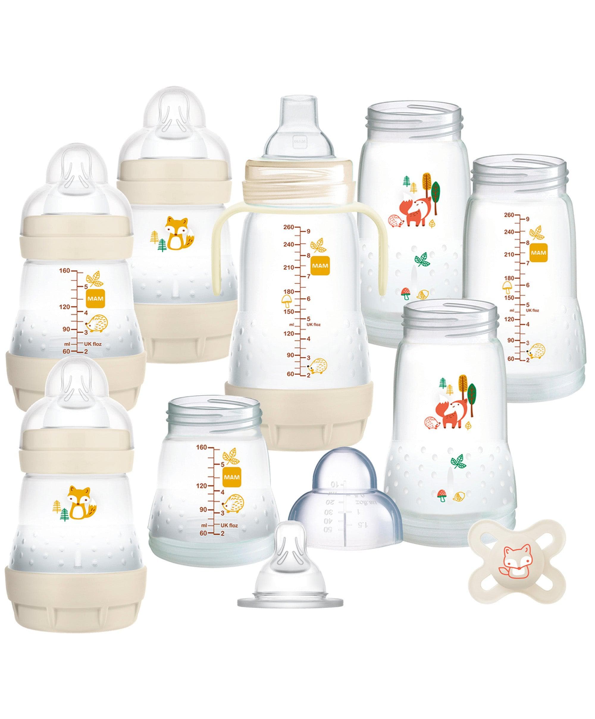 MAM Baby Bottles for Breastfed Babies, MAM Baby Bottles Anti Colic, White,  2 Count