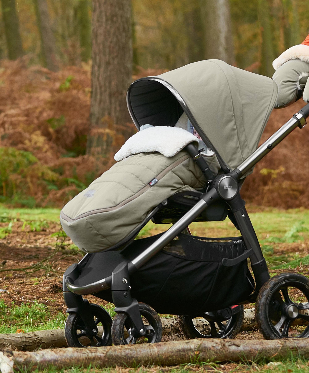 Pushchair store and footmuff