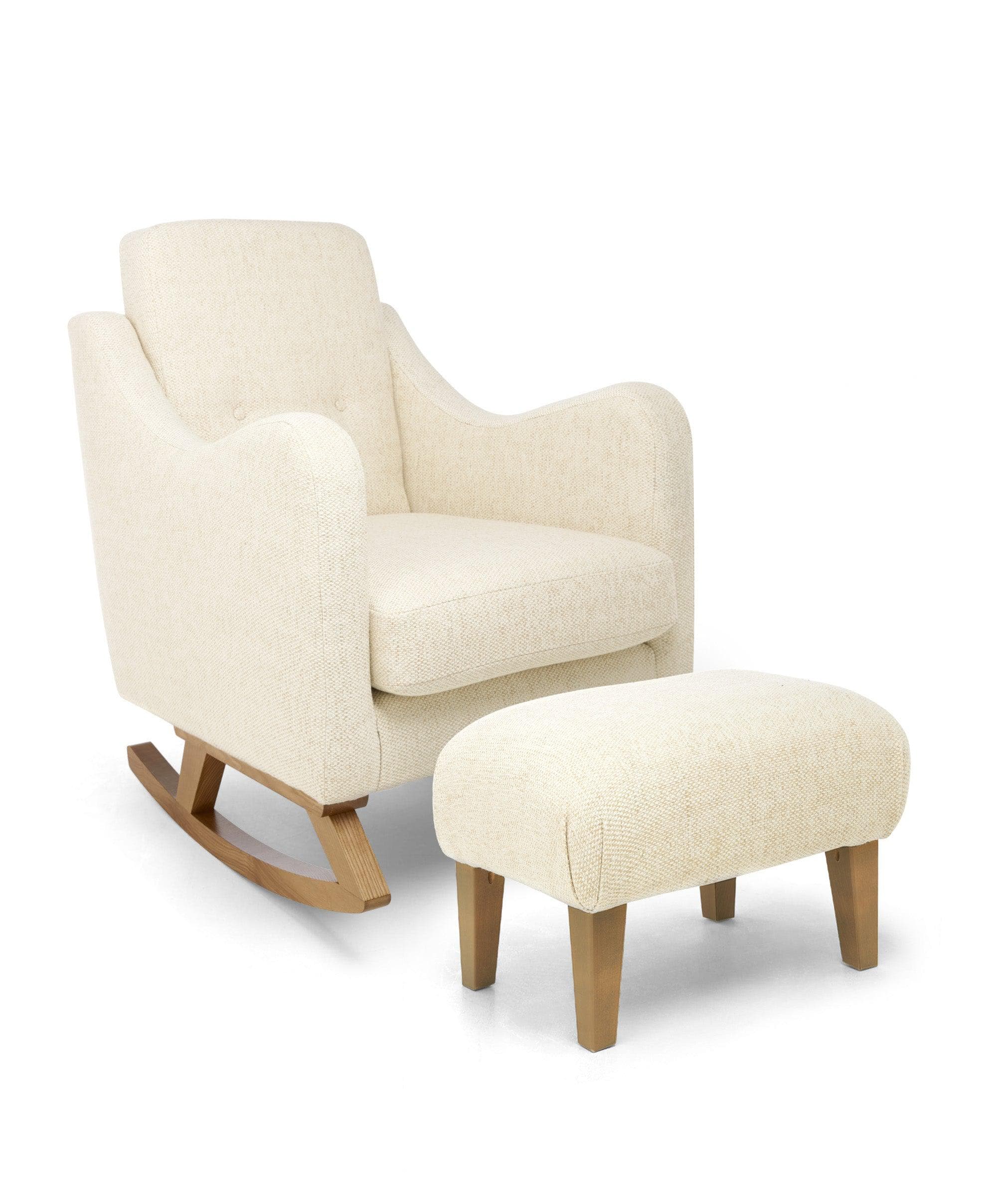 Bowdon Nursing Chair & Footstool - Off-White Boucle – Mamas & Papas UK