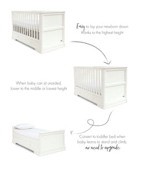 Oxford Cotbed Dresser and Wardrobe White Mamas Papas UK